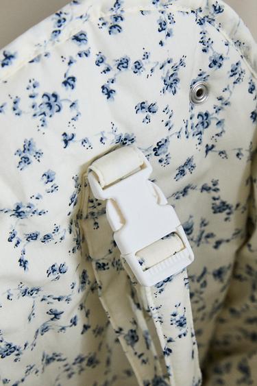 SAC À LANGER COTON FLEUR BLEUE - Bleu de Zara - Image 4