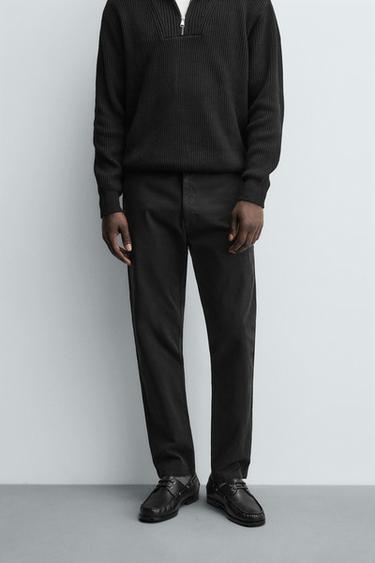 Zara SKINNY CHINO PANTS - Black