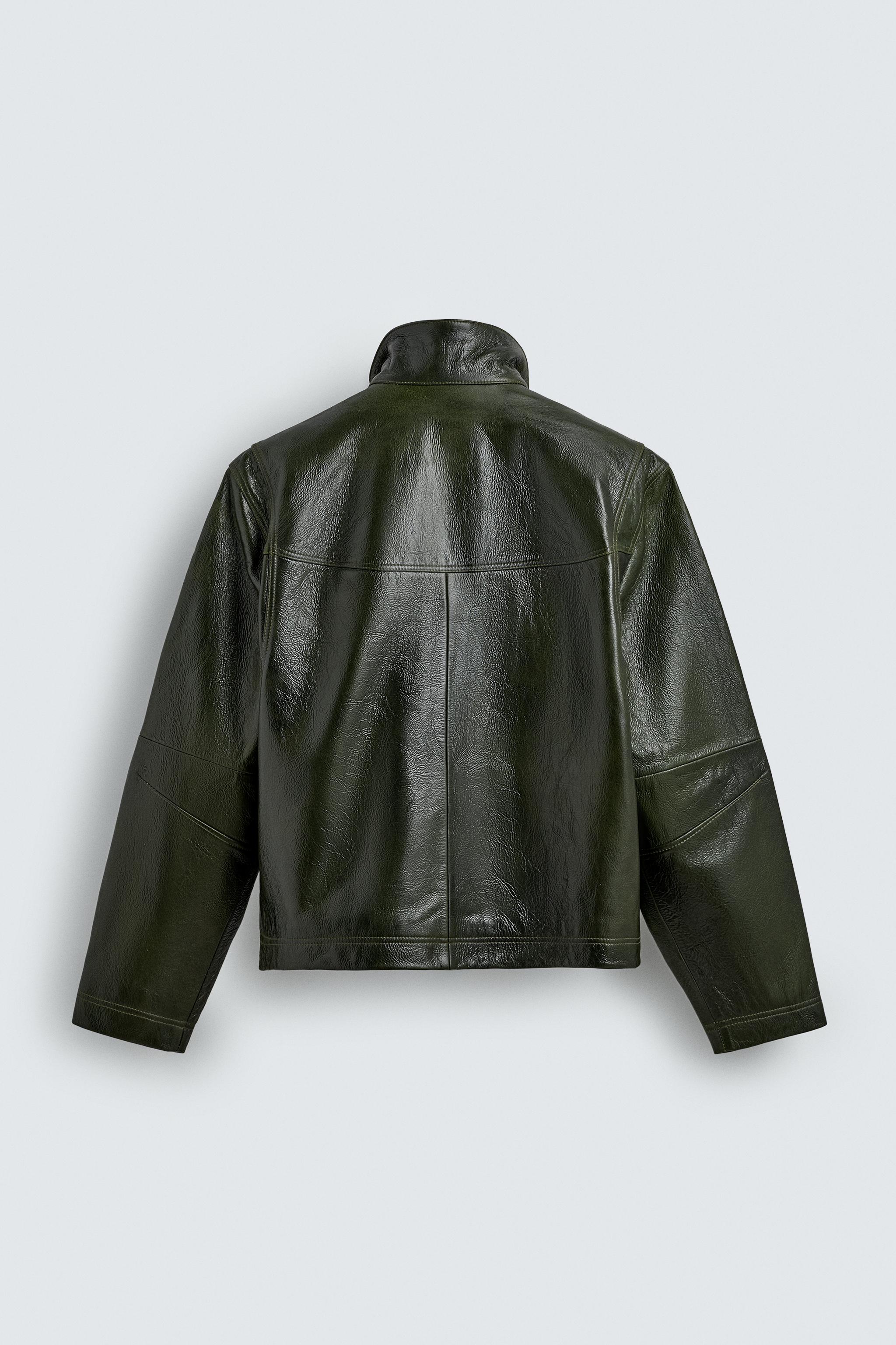BLOUSON EN CUIR À POCHES
