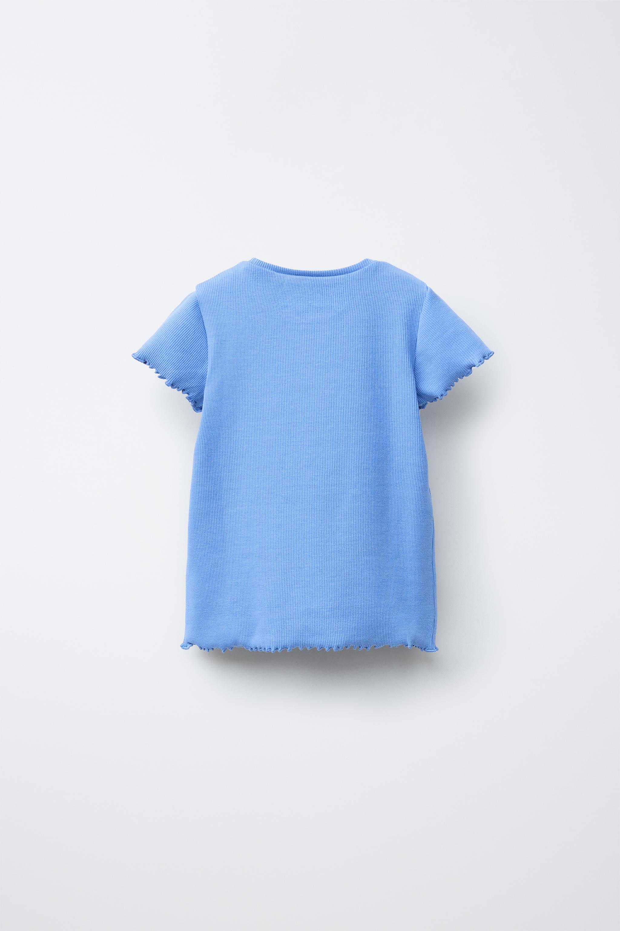 エンブロイダリー リブ トップス - 濃青 | ZARA Japan / 日本