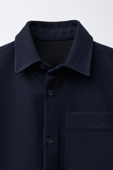 SURCHEMISE BASIQUE POCHE - Bleu marine de Zara - Image 2