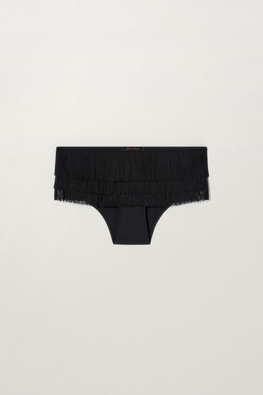 FRINGED BIKINI BOTTOMS KATE MOSS X ZARA - Black by Zara