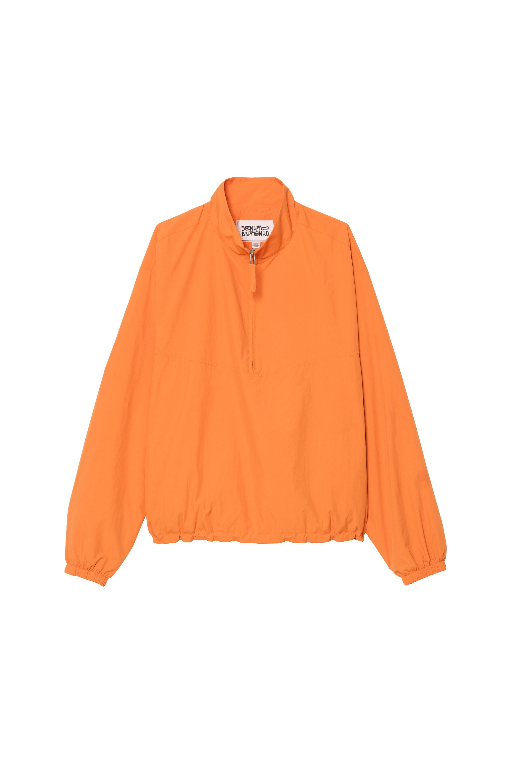 RELAXED FIT WINDPROOF POUCH POCKET JACKET — Orange