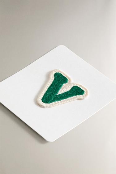 THERMO-ADHESIVE LETTER V PATCH - Blue by Zara - Image 1