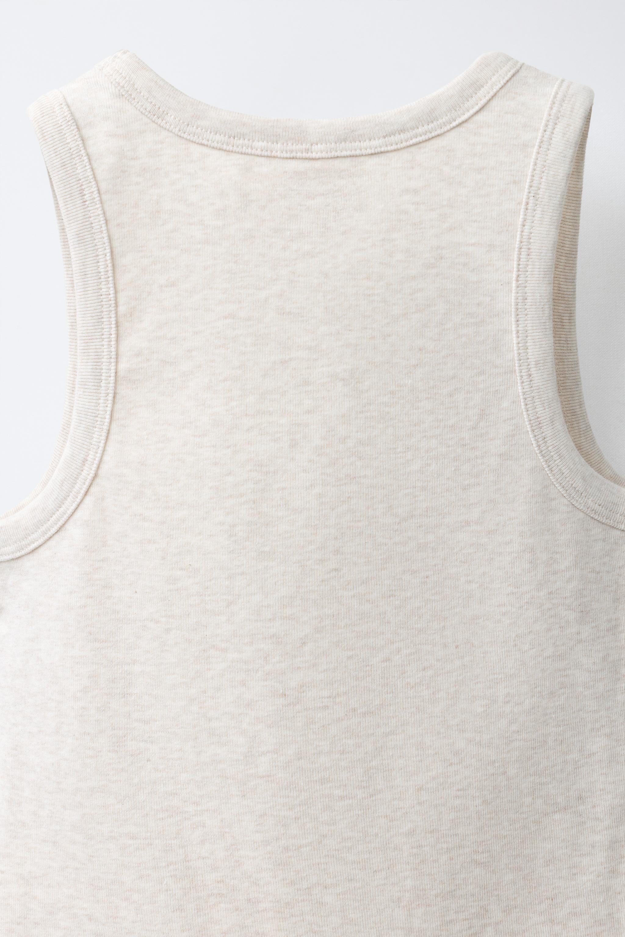 Детские топы Zara HEATHERED RIBBED TANK TOP — фото 5