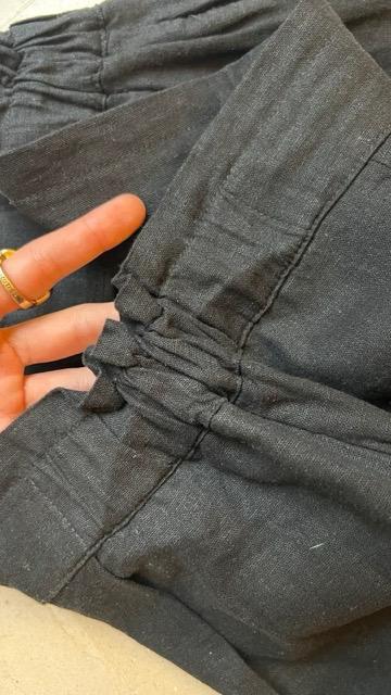 LINEN BLEND BAGGY TROUSERS - Image 2