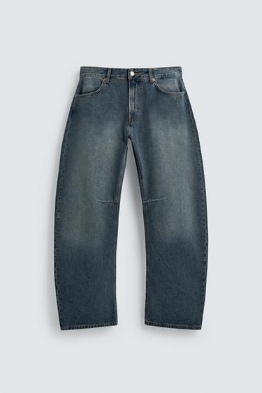 リラックスバレルフィットデニムパンツブルー/グリーン0Zaraのリラックスバレルフィットデニムパンツ - ブルー/グリーン - 画像 0