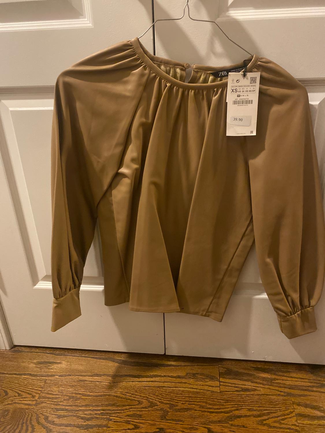 FAUX LEATHER TOP TRF