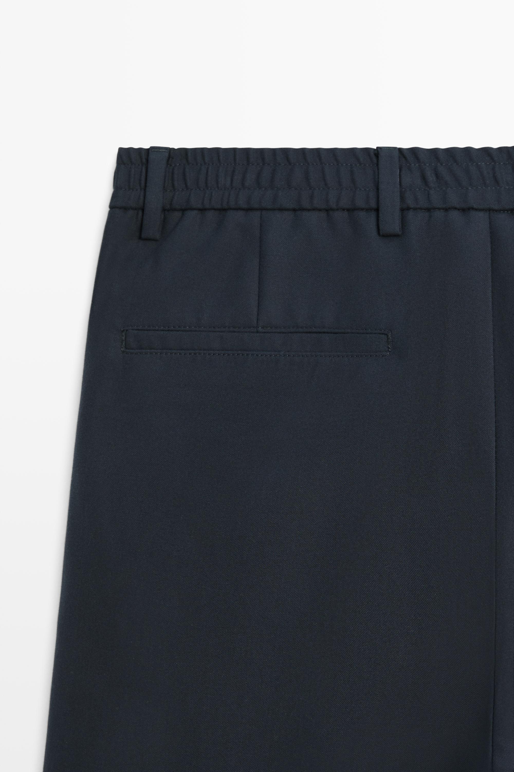 Pantalon taille élastique 100 % coton