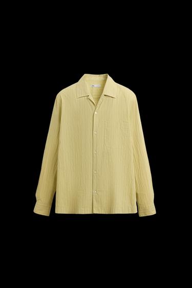 CONTRAST STRIPED SHIRT - Lime by Zara - Image 0