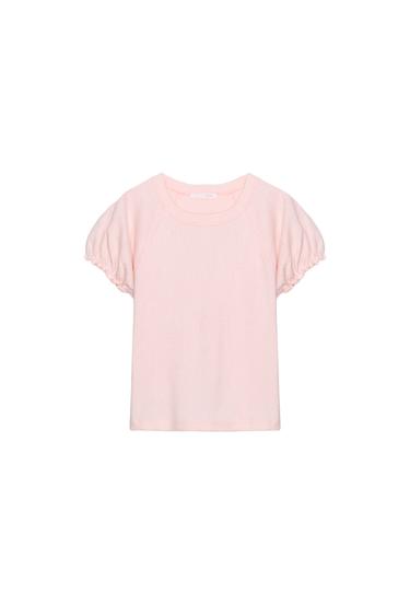 VOLUMINOUS RUSTIC T-SHIRT - Chalk pink by Zara