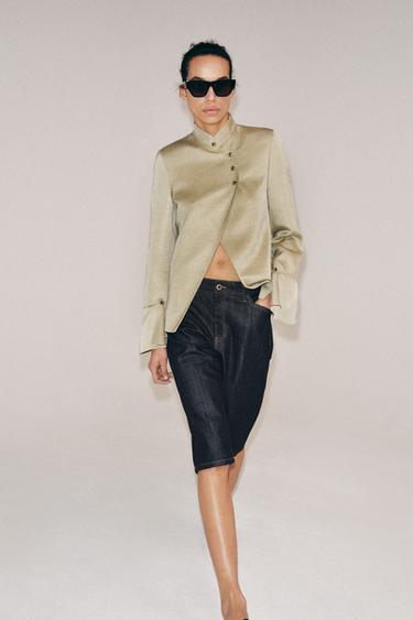 ZW COLLECTION DENIM BERMUDA SHORTS - Blue by Zara - Image 3