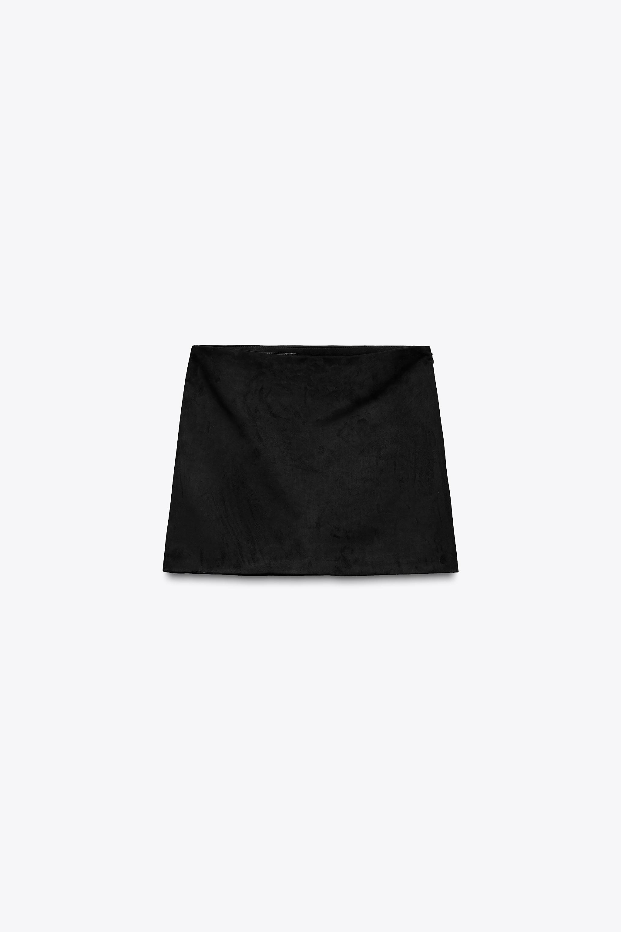 FAUX SUEDE MINI SKIRT - Black | ZARA United States
