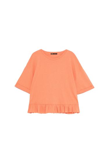 T-SHIRT WITH RUFFLE TRIM
