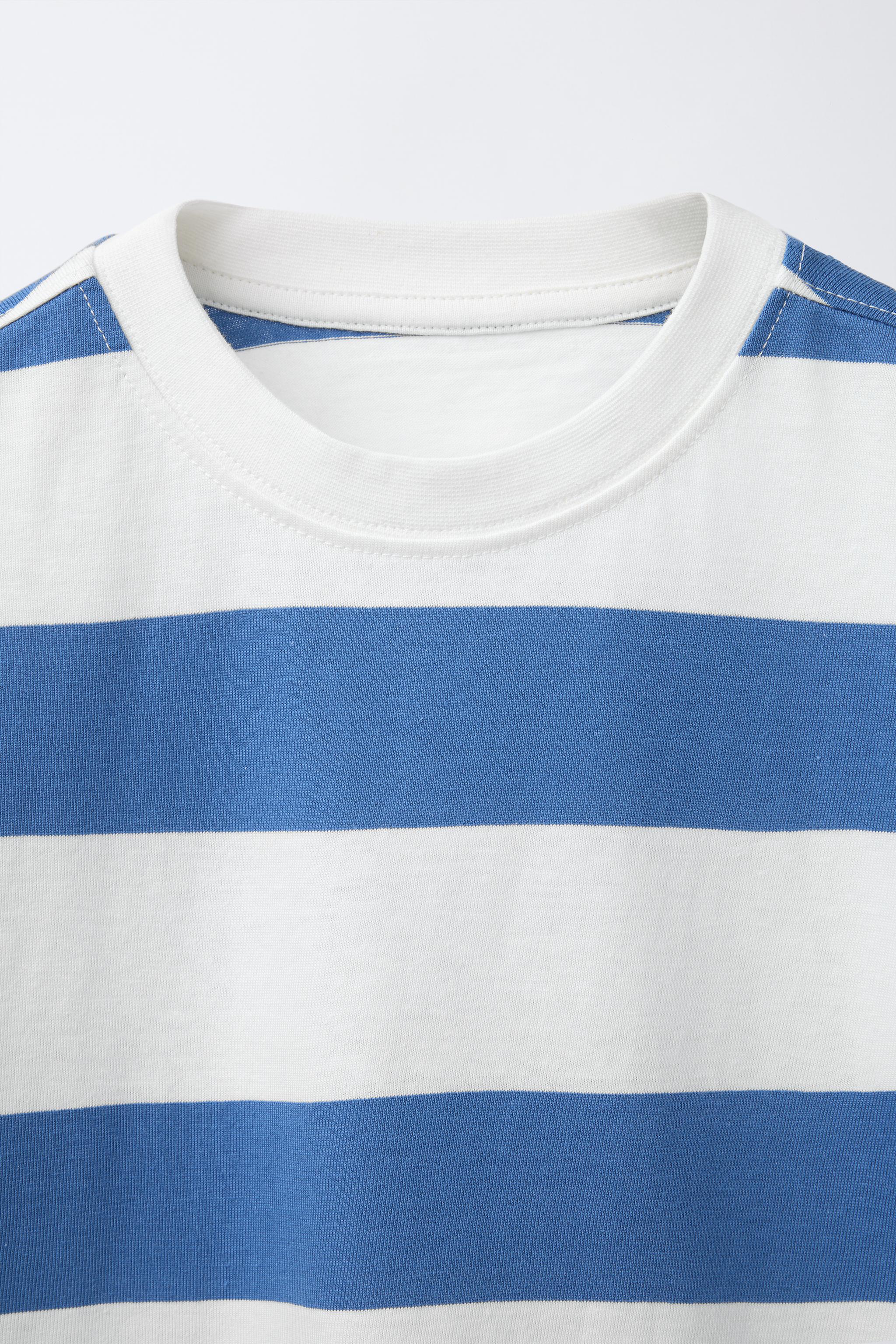 WIDE STRIPE T-SHIRT - Bluish | ZARA United States