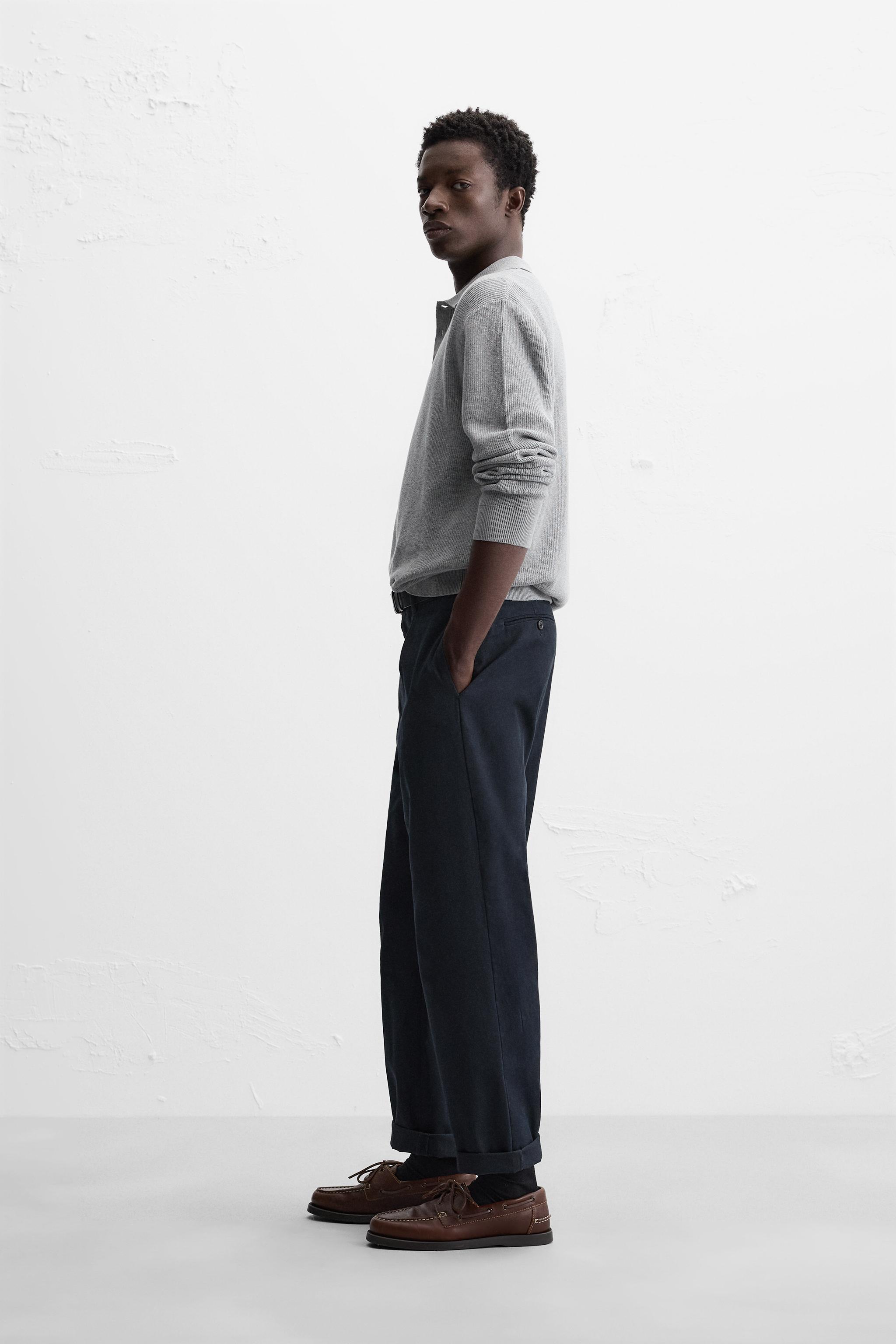 パールニットポロシャツ - グレーマール | ZARA Japan / 日本