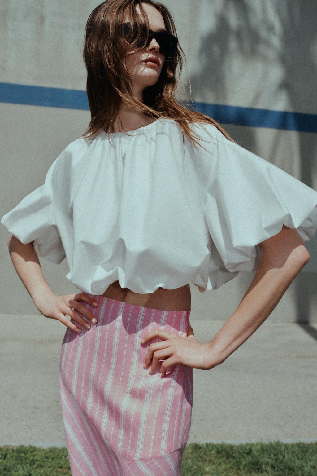 BALLOON POPLIN TOP