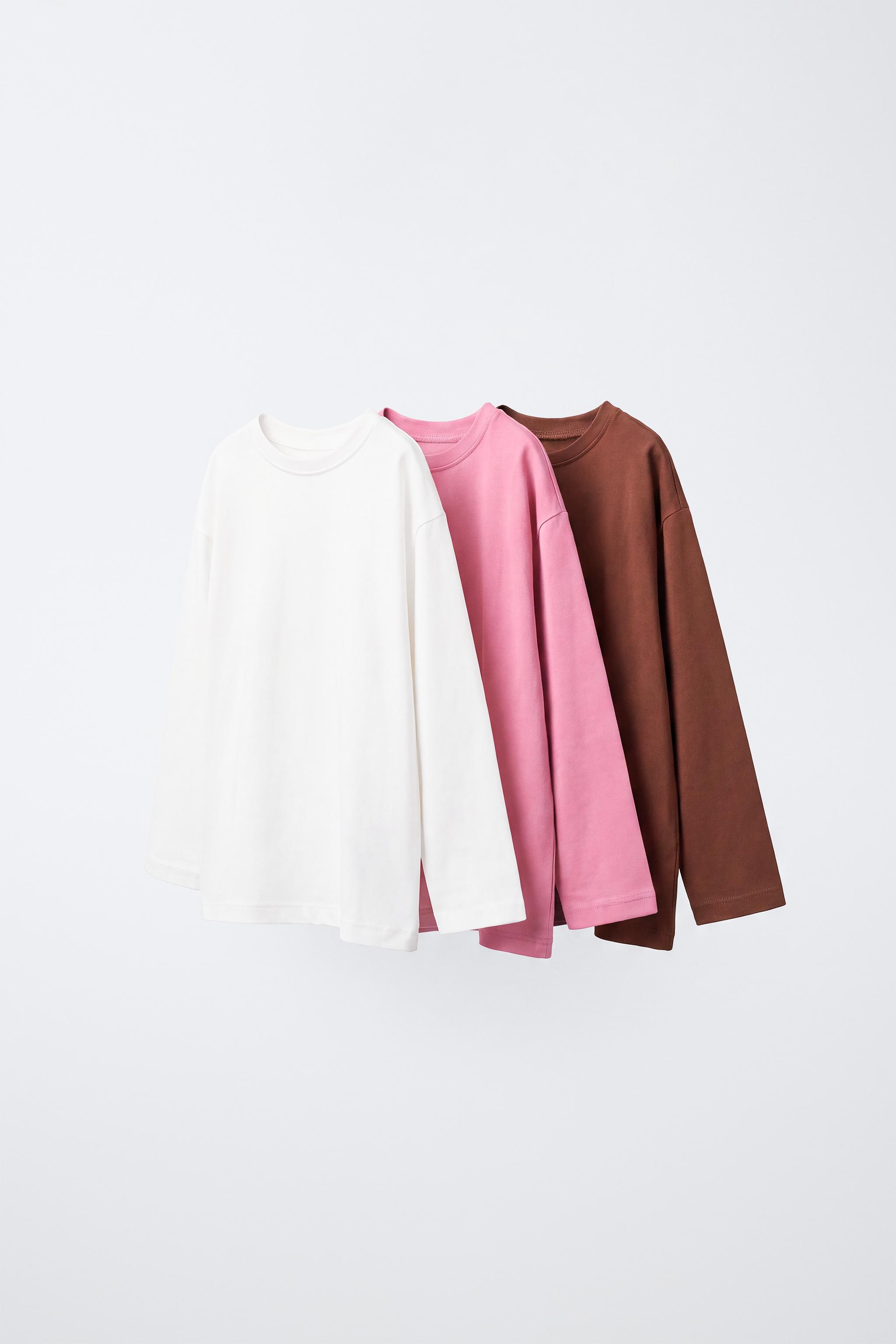 THREE-PACK OF PLAIN T-SHIRTS — Pink