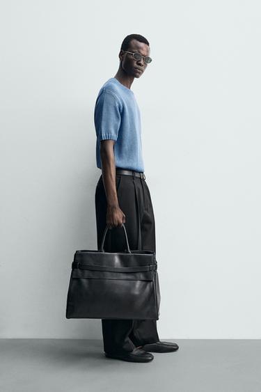 T-SHIRT EN MAILLE COUPE RELAXED - Bleu de Zara - Image 3