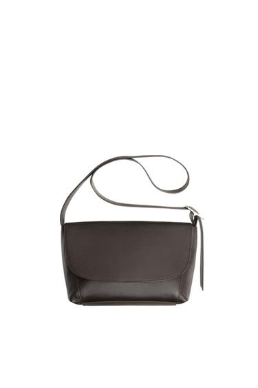 Zara LEATHER CROSSBODY BAG - Brown