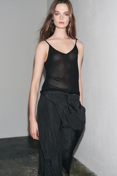 BERMUDA PLISADA ZW COLLECTION - Negro de Zara - Imagen 0