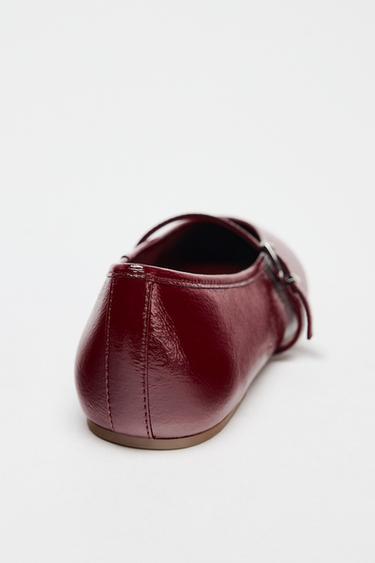 PATENT EFFECT BALLERINAS - Red by Zara - Image 3