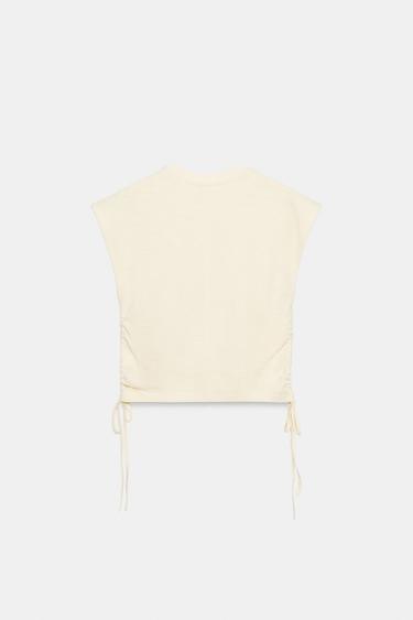 RUSTIC GATHERED T-SHIRT - Butter by Zara - Image 7