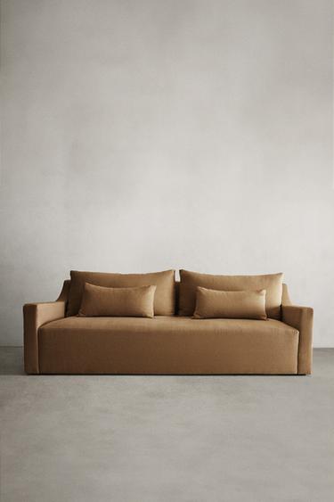 WASHED LINEN SOFA - Brick by Zara