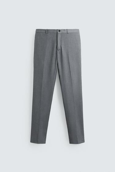 PANTALÓN TRAJE ESTRUCTURA - Gris / Azul de Zara
