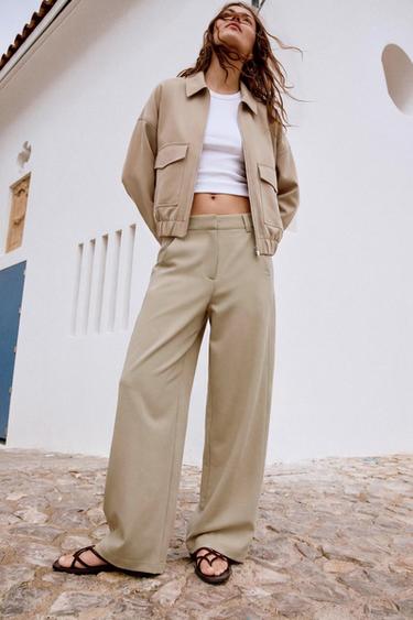 Zara ELASTIC HEM JACKET - taupe brown