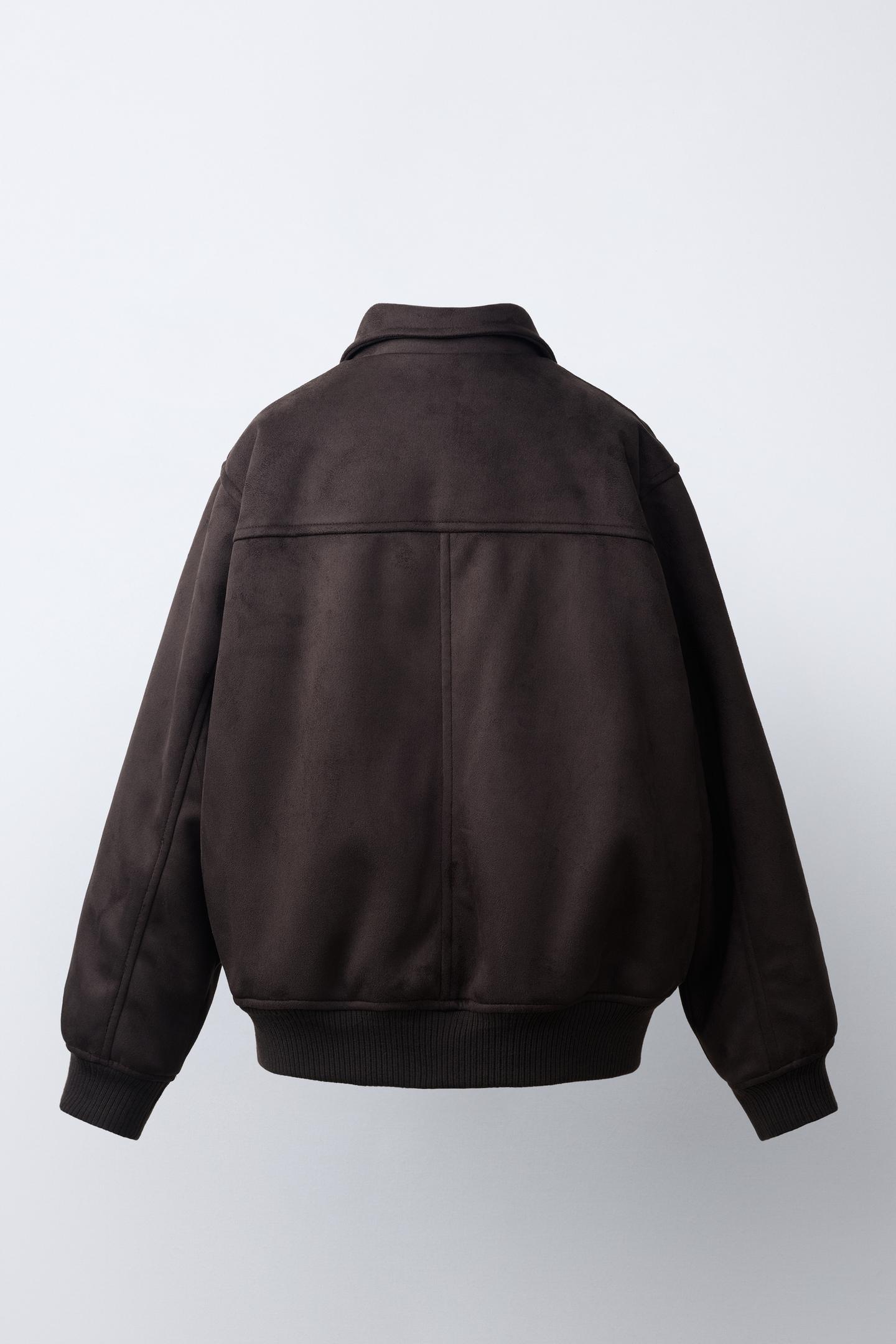 Детская куртка Zara Faux Suede Bomber, цвет: Шоколадный — фото 4