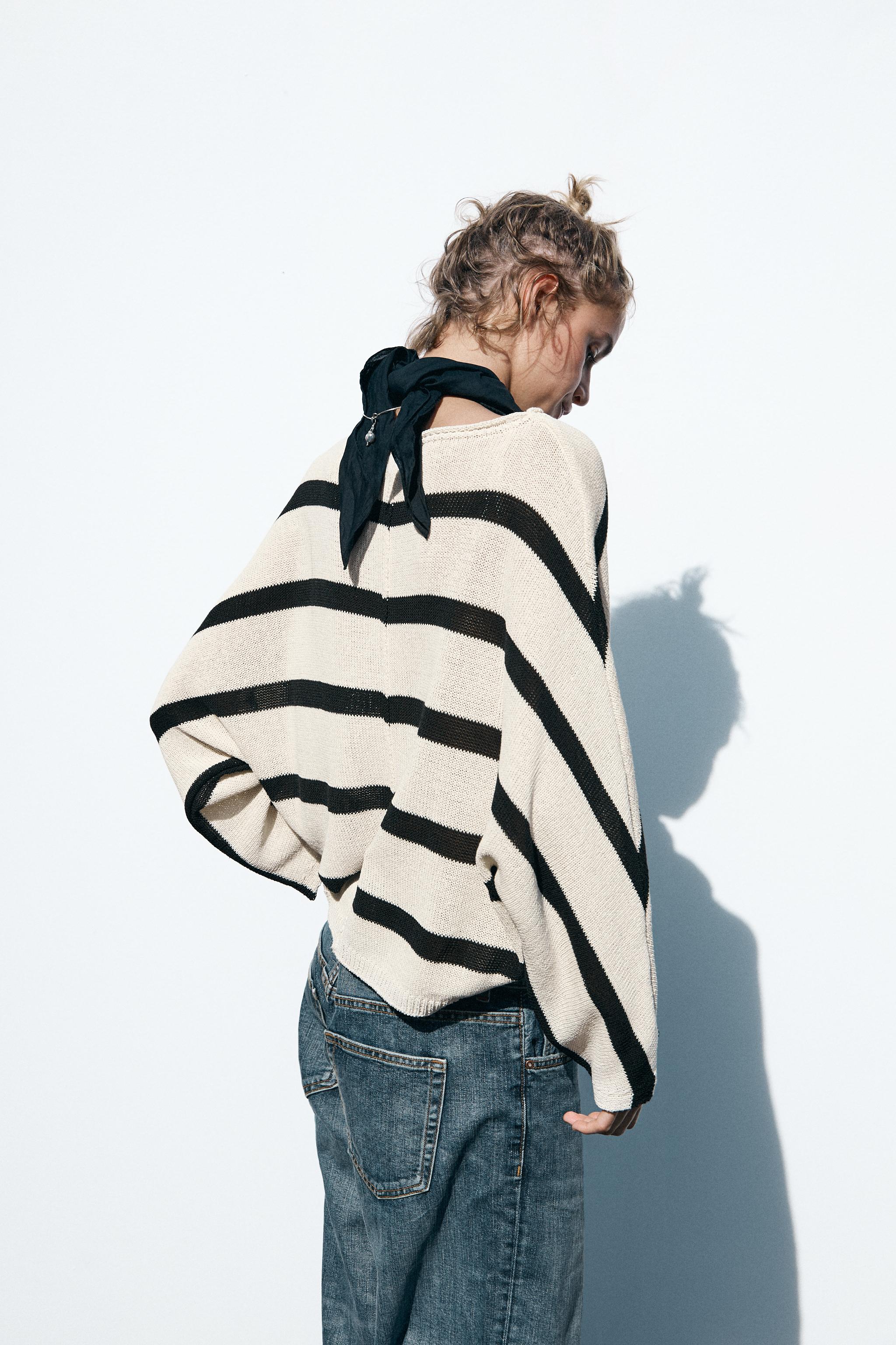 STRIPED KNIT SWEATER striped ZARA New Zealand