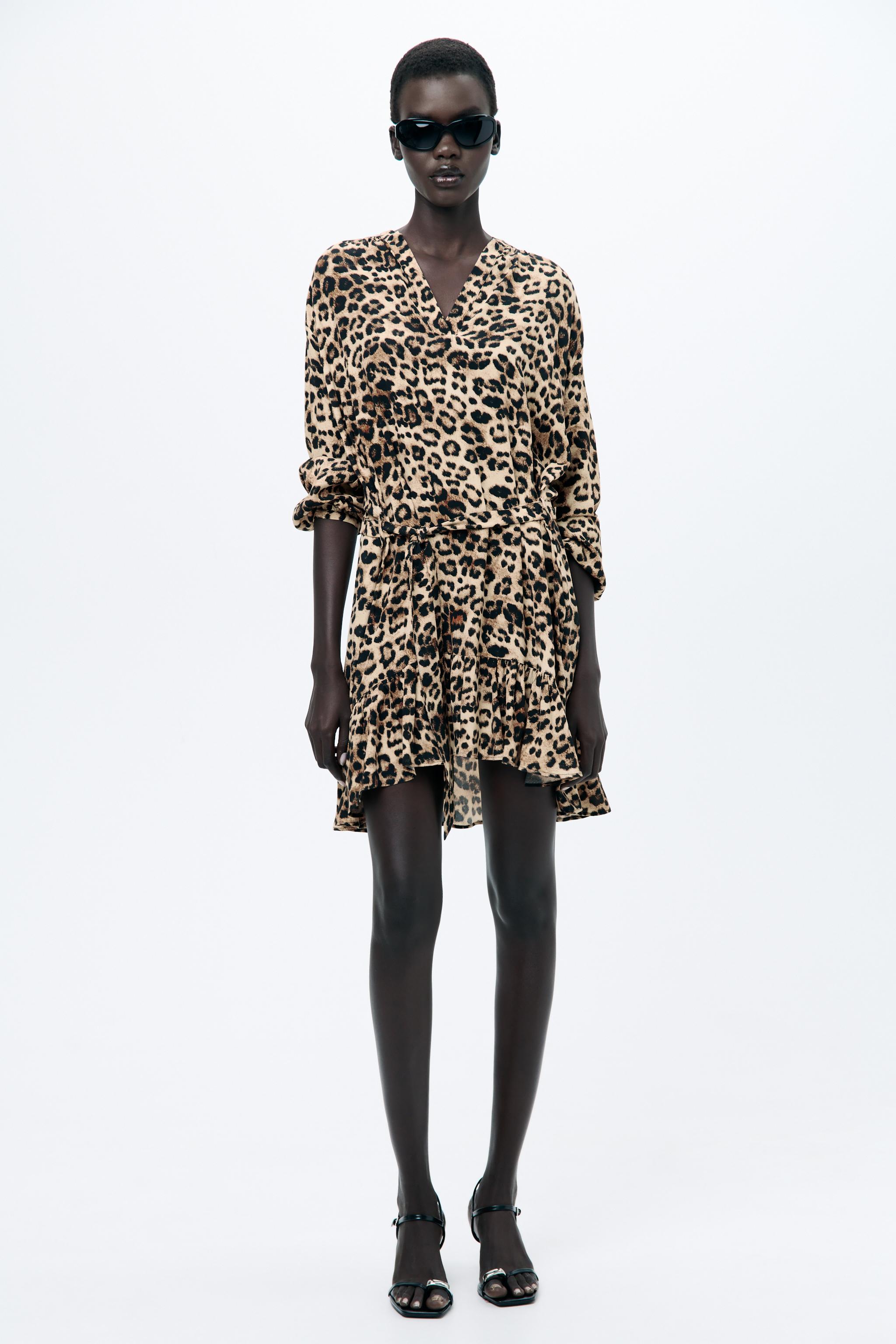 Vestido print animal fashion zara