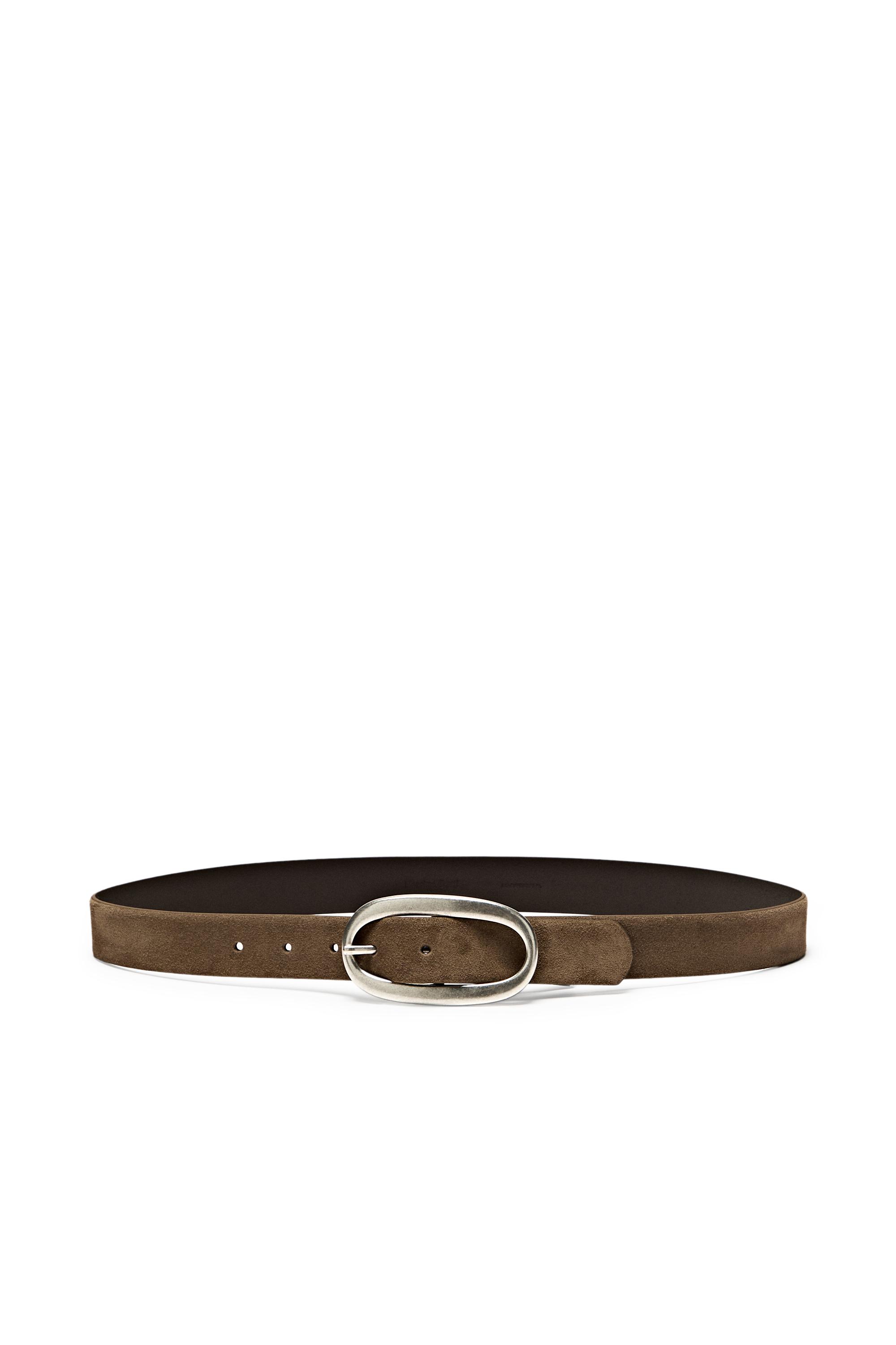 Split suede leather belt - Black gold | ZARA United States