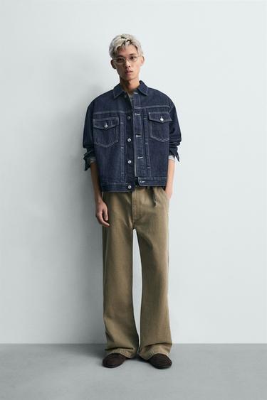 Zara 加大版型牛仔外套 - 靛青色