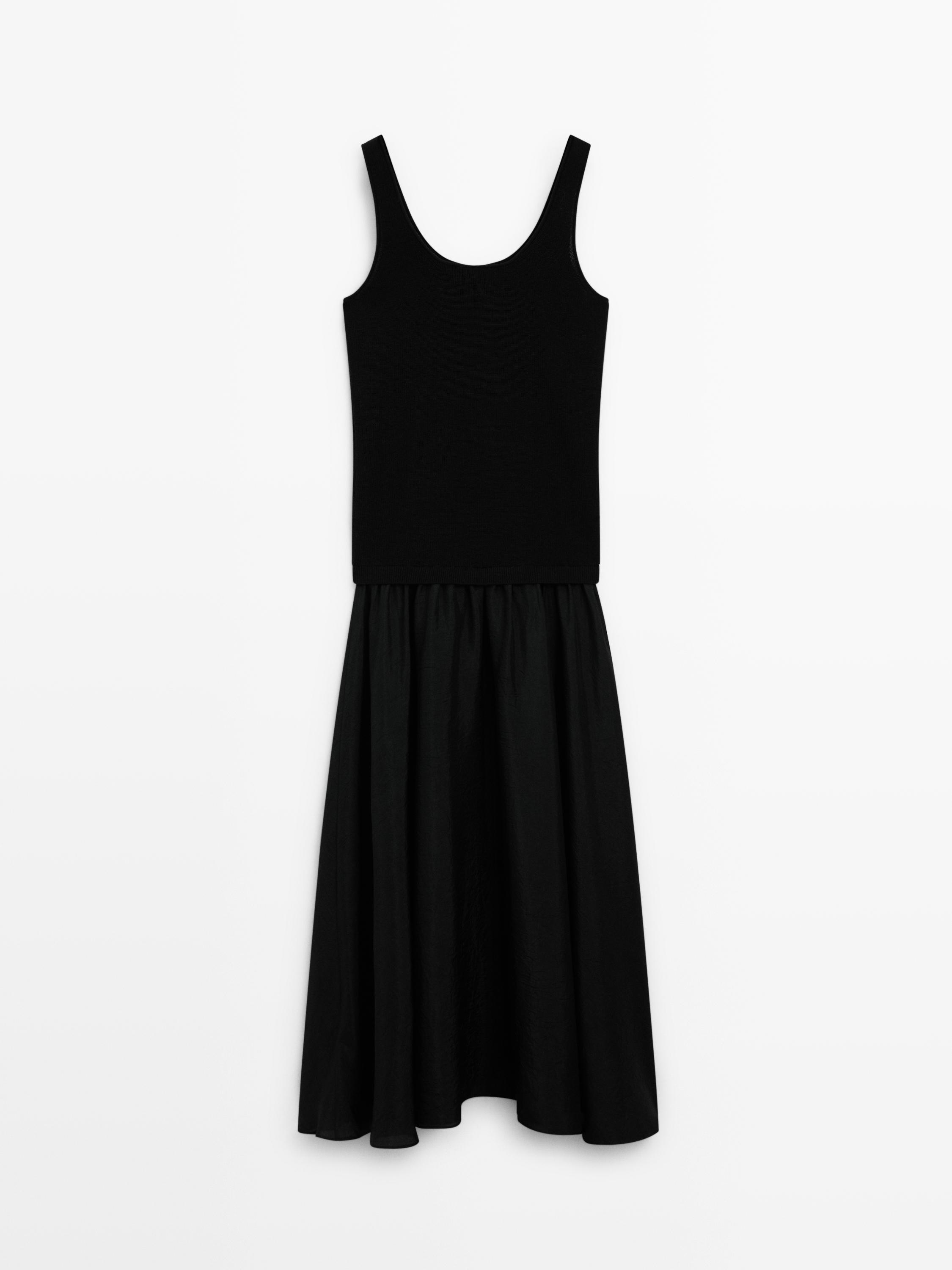 Robe longue contrastante