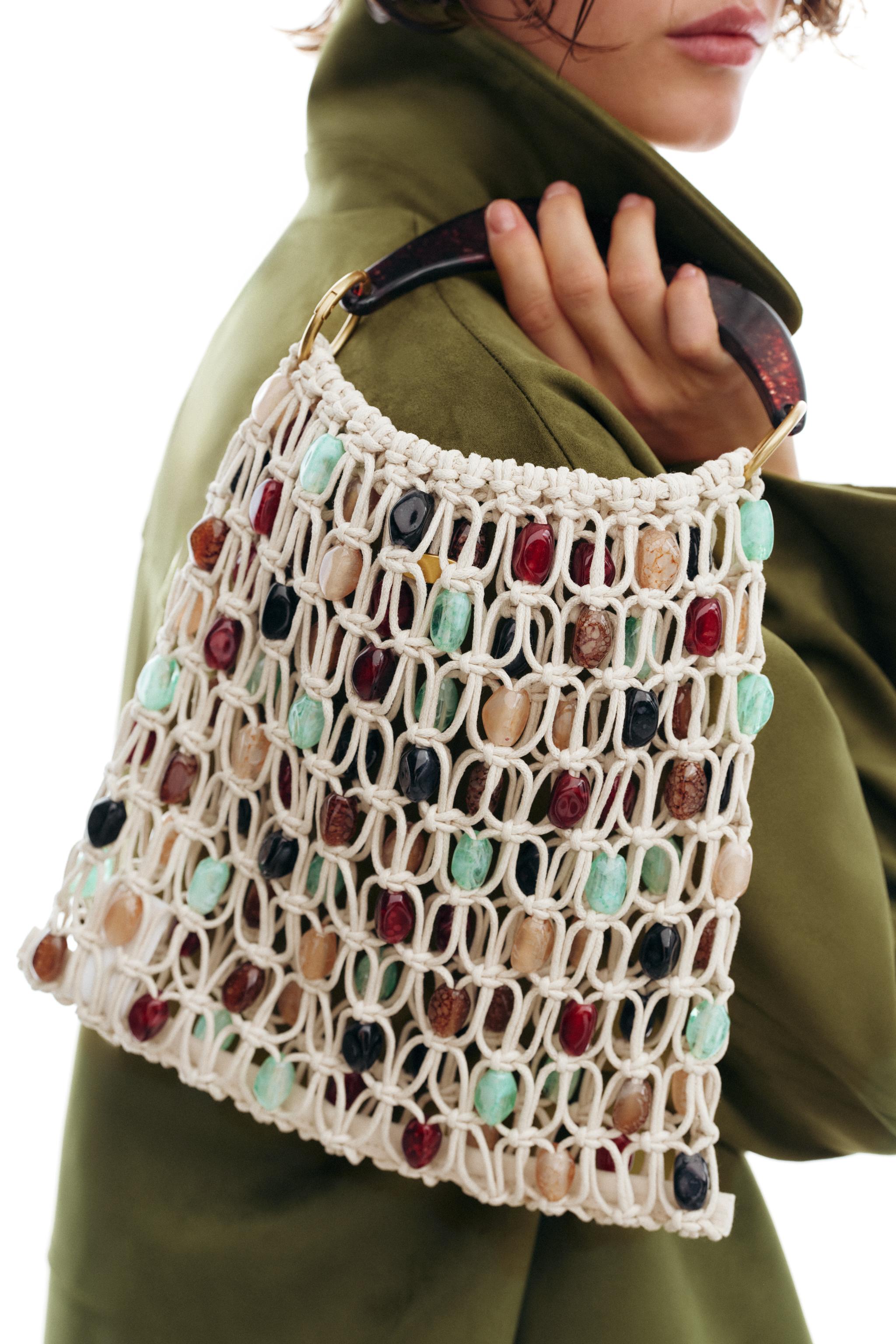 BEADED BUCKET BAG