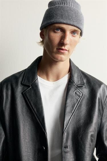 100% WOOL KNIT BEANIE — Grey 2