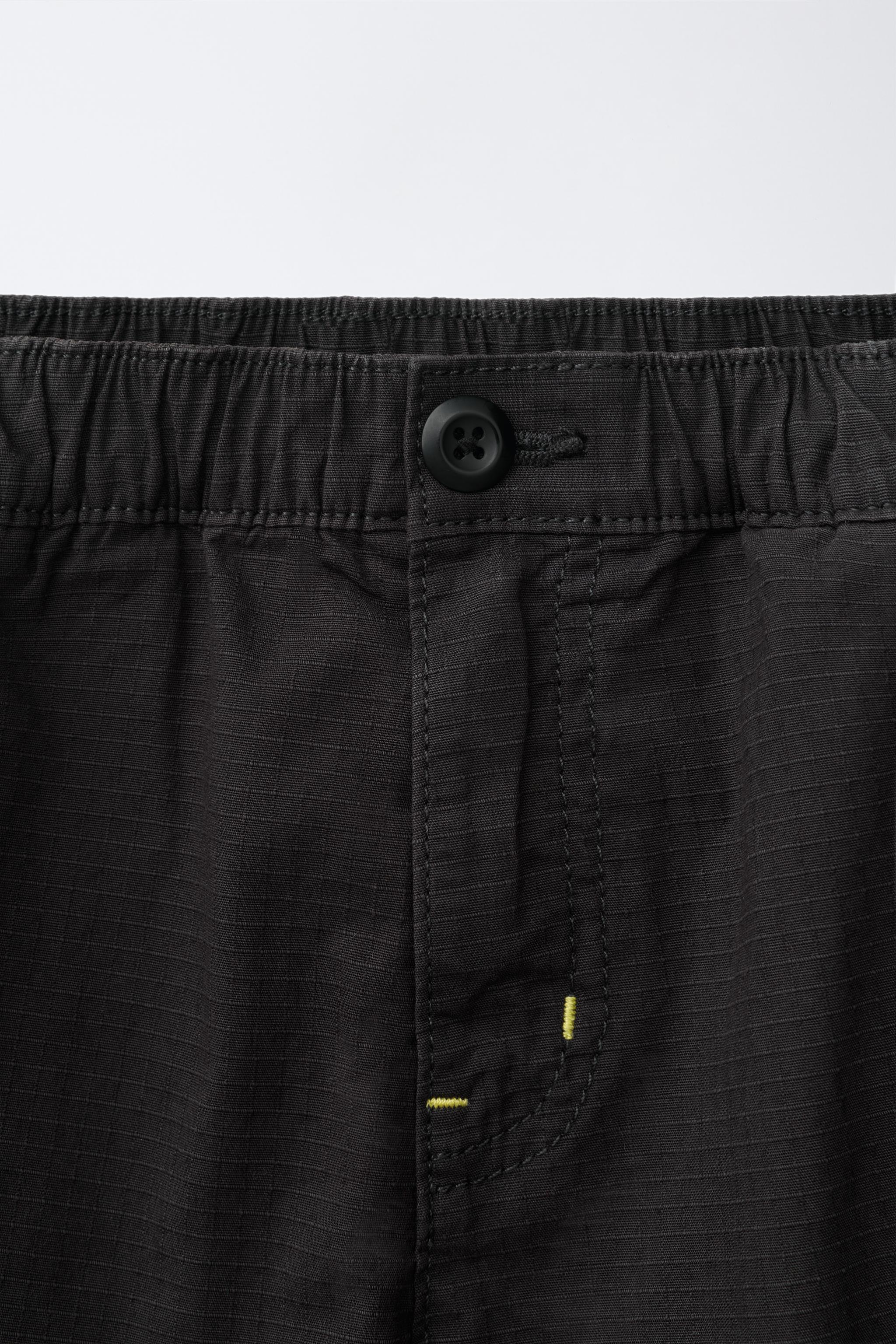 Детские шорты Zara TEXTURED CARGO SHORTS — фото 4
