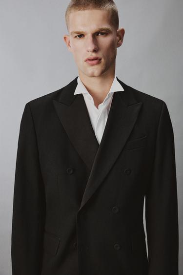 DOUBLE-BREASTED TUXEDO-STYLE BLAZER - Black by Zara - Image 4