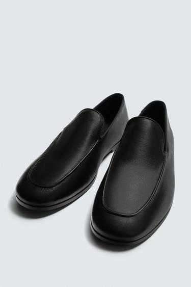 LEATHER LOAFERS - Black by Zara - Image 4