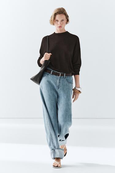 Zara Oversize wool blend knit sweater - Mink marl - Image 0