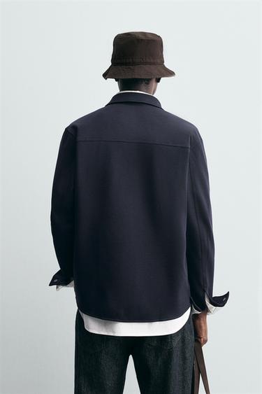 COMFORT TEXTURED OVERSHIRT - Navy blue by Zara - Image 2