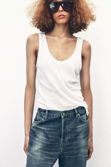 JEANS ZW COLLECTION RELAXED TIRO MEDIO - Índigo de Zara