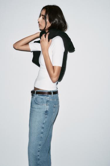 GATHERED INTERLOCK T-SHIRT - White by Zara - Image 3