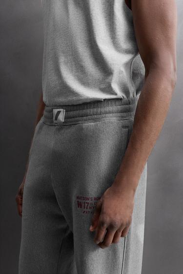 JOGGERS WITH PRINTED TEXT - Grey marl by Zara - Image 4
