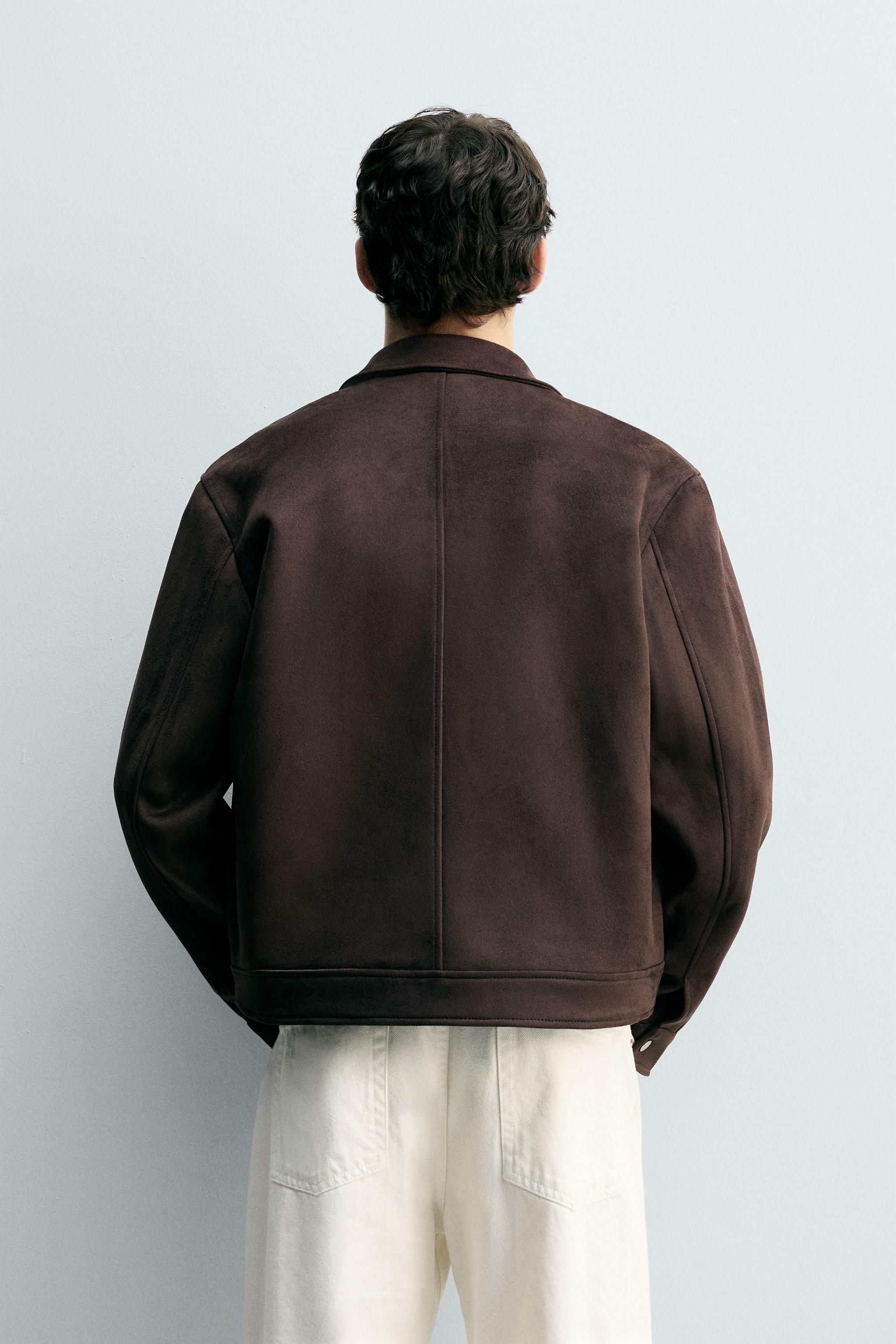 REGULAR FIT FAUX SUEDE JACKET