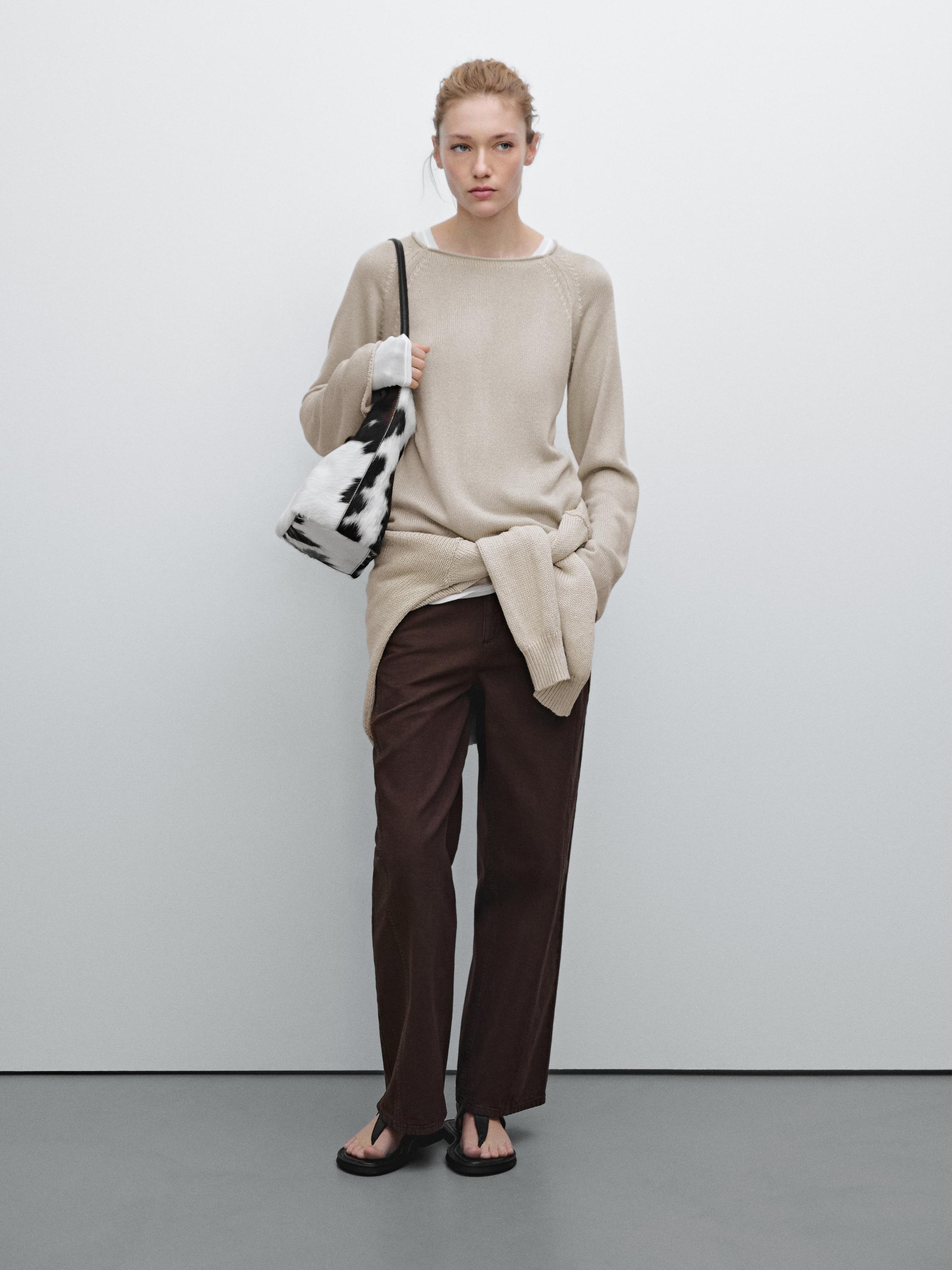 Purl knit cutwork sweater - Sand | ZARA United States