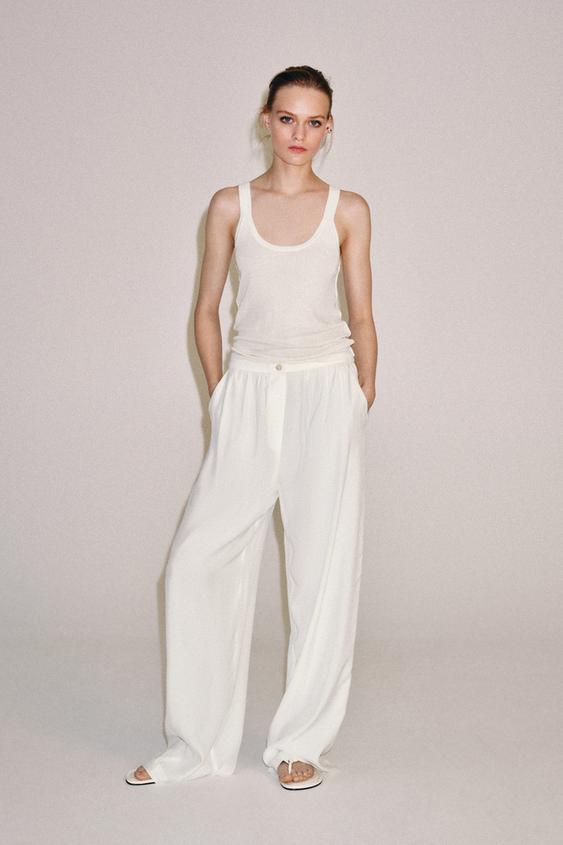 БРЮКИ СВОБОДНОГО КРОЯ — ZW COLLECTION — БЕЛЫЙ от Zara — изображение 0