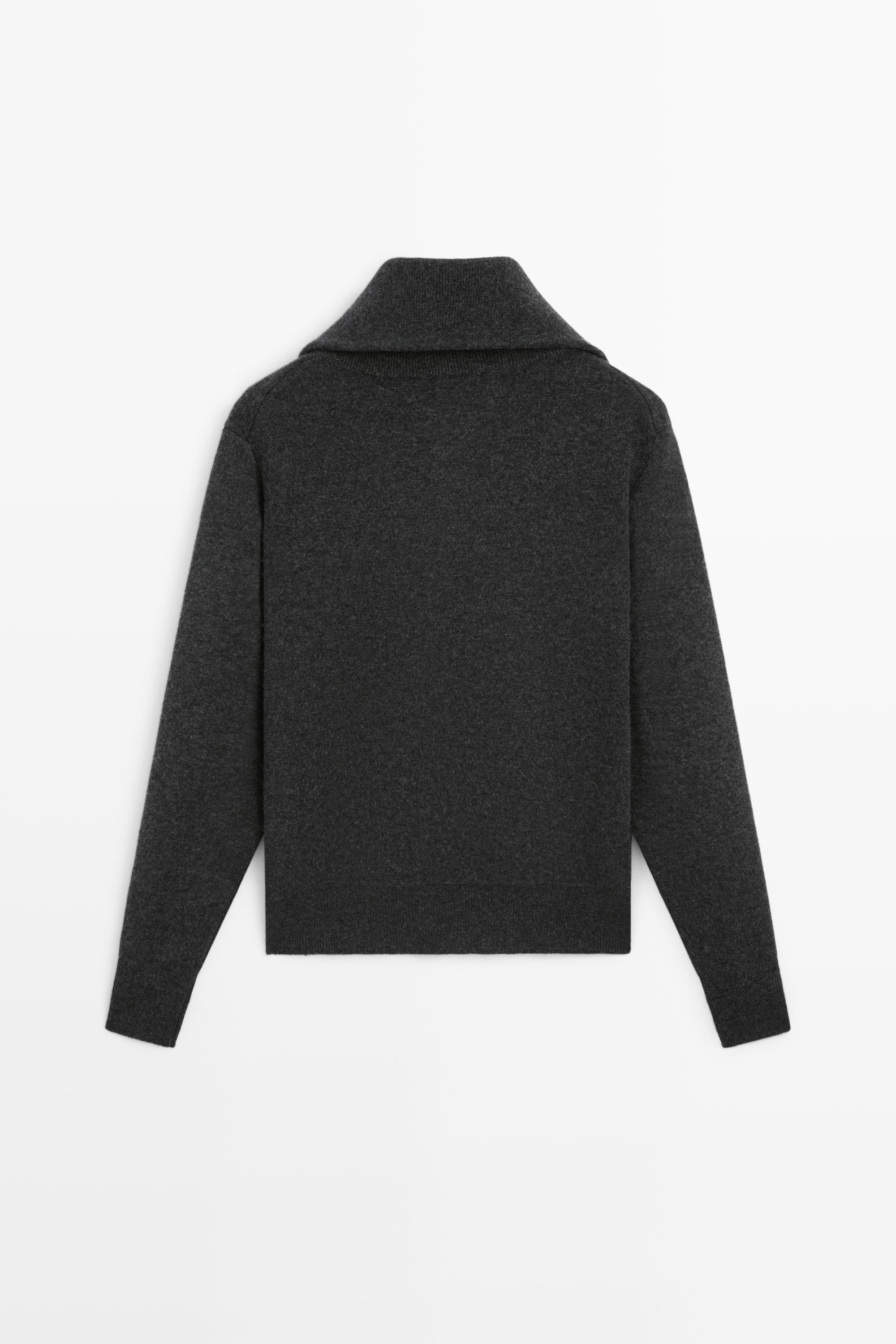 Pull en maille à col large zippé